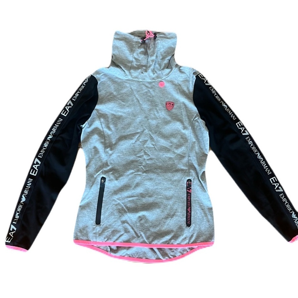 EA7 Emporio Armani Zipper Kangaroo Pocket Sweater